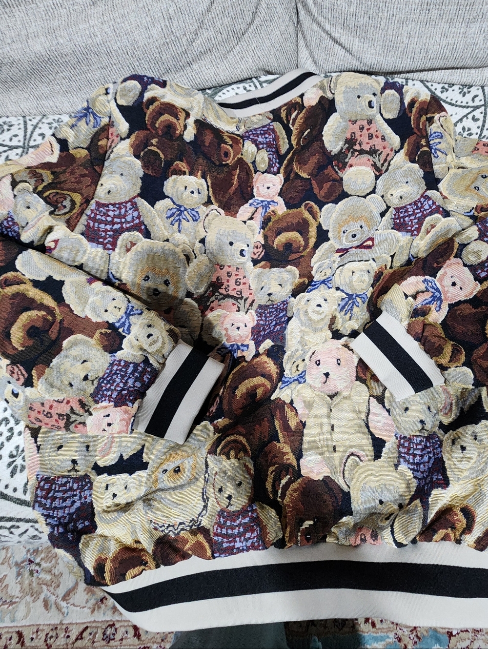 V.I.P. Collection Men's Teddy/Bear Pattern Varsity Bomber Jacket Size S - Picture 8 of 10